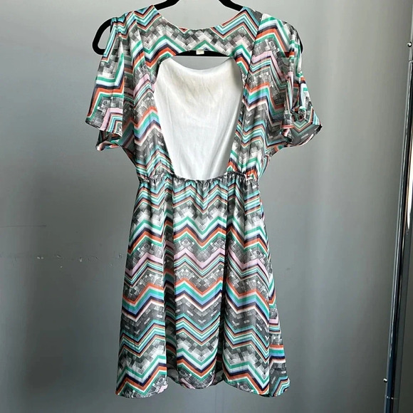 Francesca's Blue Rain Colorful Mini Dress | Mini Dress | Colorful | Eclectic - Picture 9 of 12